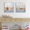 Americanflat Canvas Wall Art Featuring White Sailboats - Set of 2 - Gallery Wrap - Beige, Blue and Grey - Seascape Coastal Wall Art